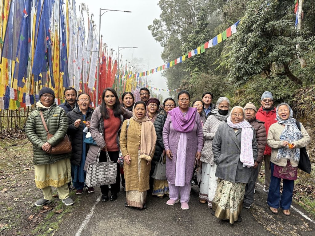 Image showing a group of senior citizens on a Elder care campaign by Kalpavriksha Welfare Society a NGO in Darjeeling.
